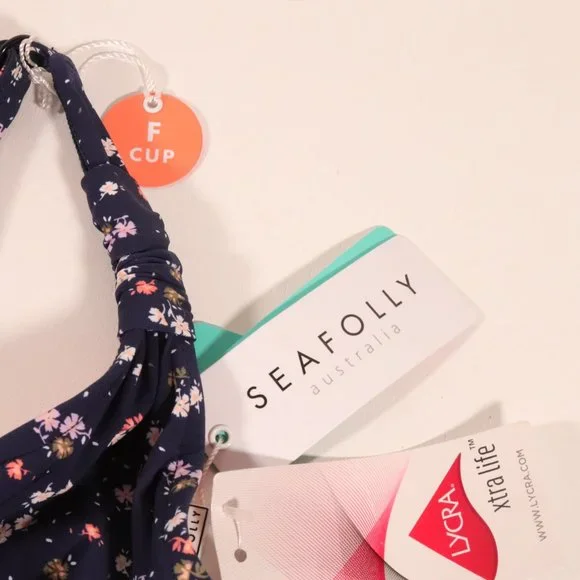 NWT Seafolly F Cup Halter in Indigo Remix - Picture 5 of 12